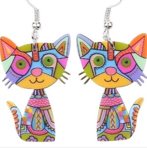 Colorful Cat Earrings